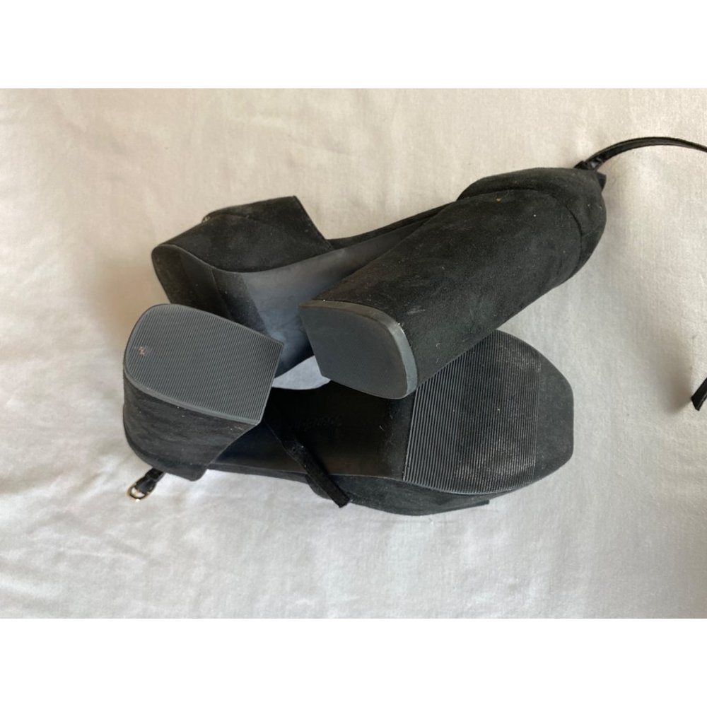 Open Edit Kimber Black Platform Open Square Toe P… - image 4